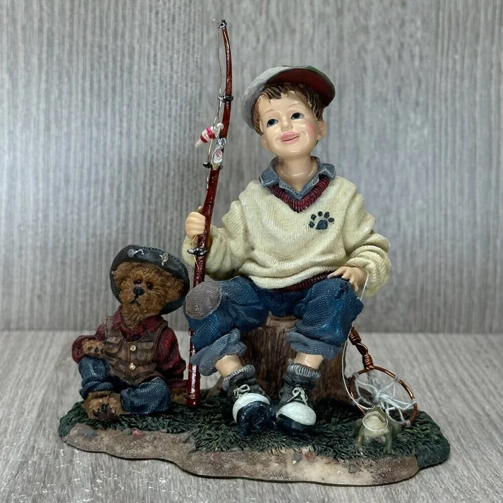 Boyds Bear Yesterdays Child Michael and Thrayer Waitin for Grandpa Figurine 3527